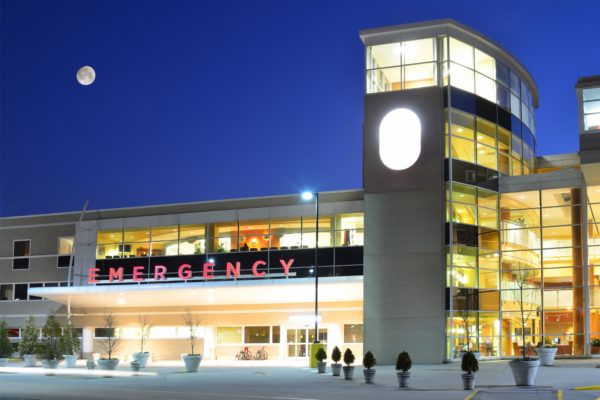 Emergency entrance to a hospital