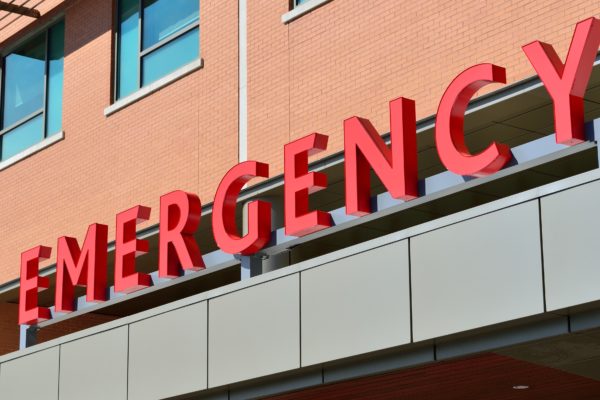 Emergency sign on a hospital