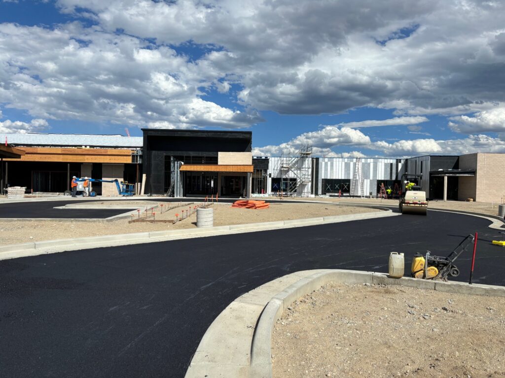 Exterior of the construction of a new rural hospital in Pinedale, Wyoming.